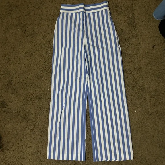 ⛱️🌊Sezane FAUSTO TROUSERS Blue and White Striped Pants - Picture 5 of 10